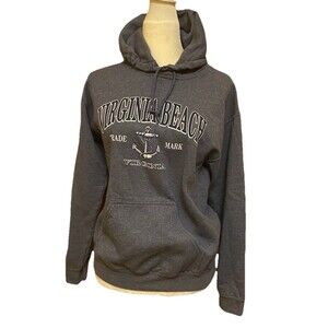 Virginia Beach Hoodie Beach Trade Mark Women Hoodie Size M Gray Pullover